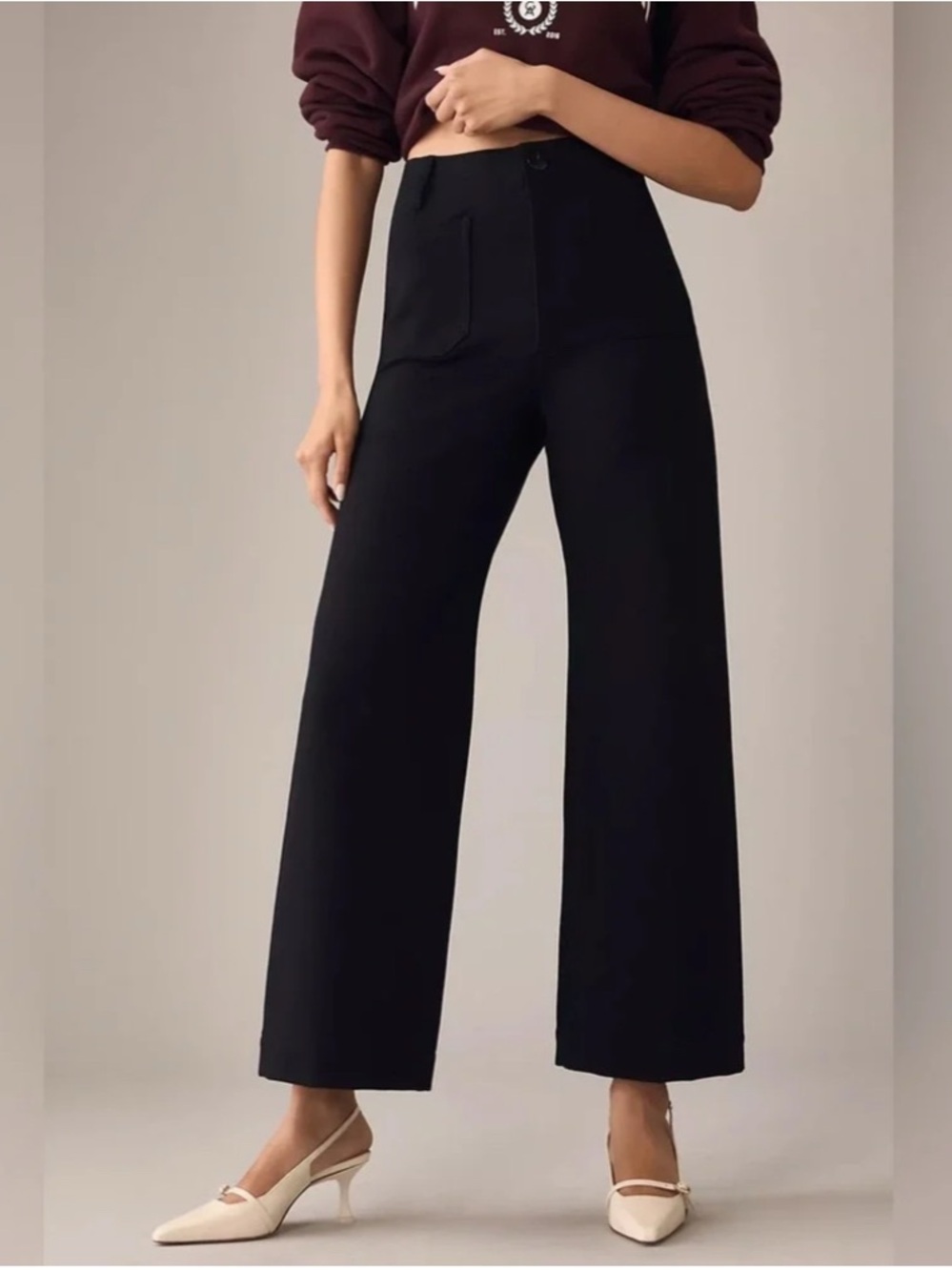 Anthropologie Maeve The Colette Ponte Wide Leg Crop, NWOT, 30p, worn once